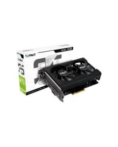 بطاقة رسومات Palit GeForce RTX3050 Dual OC 8GB GDDR6 - 2,560 نواة CUDA، وتردد 1,777 ميجاهرتز، ومروحتان 90 مم، ومنفذ HDMI 2.1 + 3 منافذ DisplayPort 1.4، وPCIe 4.0، وأبعاد 245×119×40 مم