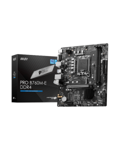 اللوحة الأم MSI PRO B760M-E DDR4 ، تدعم معالجات Intel Core 14 / 13 / 12th Gen ، Micro-ATX ، LGA 1700