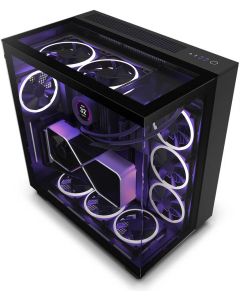 صندوق كمبيوتر الألعاب NZXT H9 Elite Edition Premium Dual-Chamber, أسود