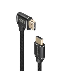 كابل بروميت برولينك 4K-500 HDMI بزاوية قائمة 5 أمتار - مطلي بالذهب، مضفر شبكيًا، يدعم HDMI 2.0 بسرعة 18 جيجابت في الثانية، يدعم ARC وEthernet - كابل متين طويل الأمد