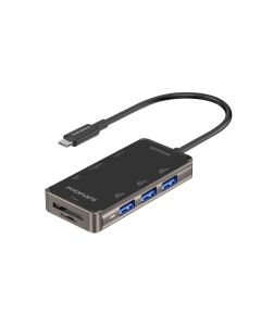موزع بروميت برايم هب ميني 8 في 1 يو إس بي-سي، مزود بخاصية توفير الطاقة 100 واط، منفذ HDMI بدقة 4K، منفذ جيجابت إيثرنت، قارئ بطاقات SD/TF، ​​3 منافذ يو إس بي 3.0، محول متعدد المنافذ فائق الصغر لأجهزة ماك بوك، ويندوز، وأجهزة يو إس بي-سي