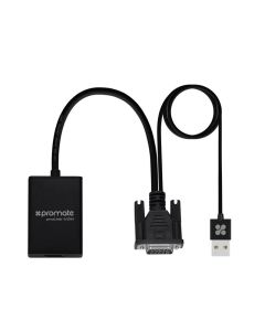 محول بروميت برولينك-V2H VGA إلى HDMI مع صوت USB وطاقة - 1080 بكسل، 60 هرتز، 1.65 جيجابت في الثانية، توصيل وتشغيل، تصميم صغير الحجم - أسود