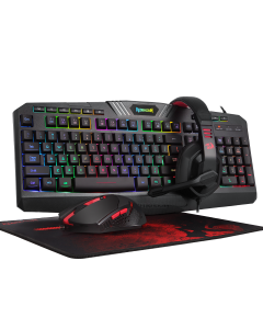 مجموعة Redragon S101-BA-2 4 في 1، لوحة مفاتيح، ماوس، سماعة رأس، لوحة ماوس، لغة عربية