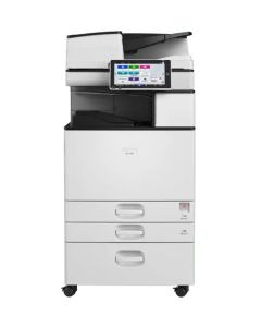 طابعة RICOH IM2500A بالأبيض والأسود متعددة الوظائف، طباعة تصل إلى 25 صفحة في الدقيقة، نسخ، مسح ضوئي، فاكس، دقة طباعة تصل إلى 1200x1200 نقطة في البوصة، باللون الأبيض.