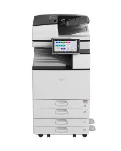 طابعة ليزر متعددة الوظائف RICOH IM3500 باللونين الأسود والأبيض، تطبع بسرعة تصل إلى 35 صفحة في الدقيقة، نسخ، مسح ضوئي، فاكس، دقة طباعة قصوى 1200x1200 نقطة في البوصة، باللون الأبيض.
