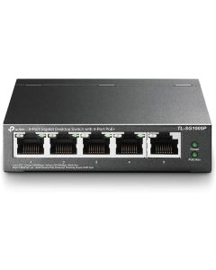 TP‑Link SG1005P 5‑Port Gigabit Desktop Switch with 4 Port PoE+ – 65 W Power Budget, Plug & Play Unmanaged Metal PoE Switch