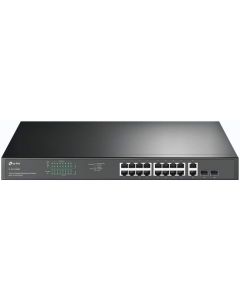 مفتاح شبكة تي بي لينك SG1218MP بـ 18 منفذ جيجابت للتركيب في الرف مع 16 منفذ PoE+