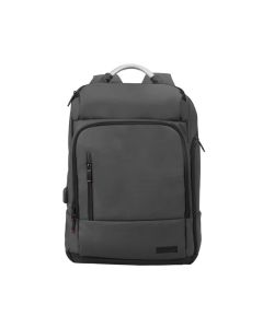 حقيبة ظهر Promate TrekPack‑BP سوداء رفيعة للكمبيوتر المحمول مقاس 17.3 بوصة - مضادة للسرقة، ومقاومة للماء، ومتوافقة مع USB