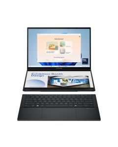 لابتوب أسوس زينبوك ديو UX8406CA-PZ005W، مع معالج إنتل كور الترا 9 285H، 32 جيجابايت رام، 2 تيرابايت تخزين SSD، رسومات إنتل آرك، شاشة لمس 3K OLED مقاس 14 بوصة، لوحة مفاتيح إنجليزية وعربية، باللون الرمادي، نظام التشغيل ويندوز 11