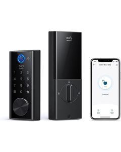 قفل ذكي eufy Security S230 يعمل باللمس والواي فاي – قفل باب بدون مفتاح مع ماسح بصمة الإصبع، مزلاج إلكتروني بتقنية البلوتوث، لوحة مفاتيح تعمل باللمس، معتمد من BHMA