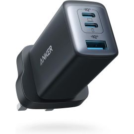 شاحن Anker PowerPort III بثلاثة منافذ USB، 2X USB-C/1X USB، بقوة 65 وات، أسود