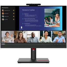 شاشة لينوفو ثينك فيجن T24v-30 FHD IPS مقاس 23.8 بوصة، بدقة 1920×1080، ومعدل تحديث 75 هرتز، ووقت استجابة فائق 4 مللي ثانية، ومكبر صوت مدمج 3 وات × 2، لون أسود