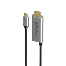 كابل بروميت HDMI-PD100 USB-C إلى HDMI 4K، 60 هرتز - توصيل طاقة 100 واط، شريحة VL102+PS176، هيكل من الألومنيوم، موصلات مطلية بالذهب، سلك مضفر بطول 1.8 متر - متوافق مع Thunderbolt-3