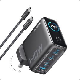 Anker 140W USB C Charger, Laptop Charger, 4-Port Multi-Device Fast Charging, Advanced GaN Power Adapter