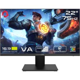GAMEON Basic Series Gaming Monitor 22 inch FHD VA Panel 1920x1080 75 Hz Refresh Rate 2ms Response Time Fixed Stand, HDR, Low Blue Light, Black