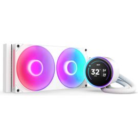 NZXT Kraken Elite 280 RGB V2 White – 280 mm AIO Liquid CPU Cooler with 2.72″ IPS LCD Display, Dual F140 RGB Fans, Turbine Pump, Intel LGA1851/1700/1200 & AMD AM5/AM4 Support, PWM Control