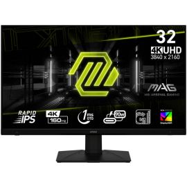 شاشة ألعاب إم إس آي MAG مقاس 32 بوصة 322UPF 4K UHD Rapid IPS Display 3840 x 2160 معدل تحديث 160 هرتز وقت استجابة 1 مللي ثانية تقنية AMD FreeSync Premium، دعم VESA DisplayHDR 400، لون أسود