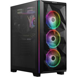 علبة ألعاب GAMDIAS Athena M2 Elite ARGB متوسطة الحجم، مزودة بغطاء أمامي شبكي، و4 مراوح مزودة بتقنية ARGB، ولوحة جانبية من الزجاج المقسى، ونظام تهوية فعال.