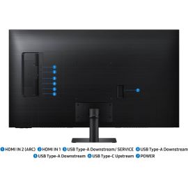 شاشة سامسونج الذكية M7 M70F 4K UHD VA مقاس 43 بوصة، 3840 × 2160، معدل تحديث 60 هرتز، زمن استجابة 4 مللي ثانية، نظام تشغيل Tizen، أسود