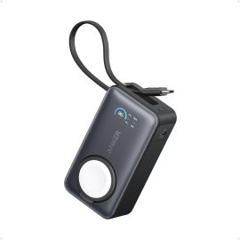 شاحن محمول مدمج ببطارية بسعة 10,000 مللي أمبير، مزود بكابل USB‑C مدمج لشحن سريع وسهل أثناء التنقل
