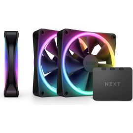 مجموعة مراوح NZXT F120 RGB Duo 120 مم PWM باللون الأسود (ثلاث مراوح) – تدفق هواء/ضغط ثابت متوازن، محمل ديناميكي سائل، سرعة من 500 إلى 800 دورة في الدقيقة