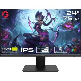 GAMEON Basic Series Gaming Monitor FHD IPS 1920 x 1080 75Hz Refresh Rate 4ms Response Time Edge Lit LED Fixed Stand, HDR, Low Blue Light, Black