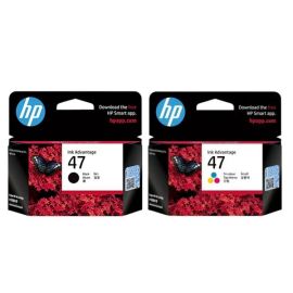 طقم خرطوشات حبر HP 47 أسود وملون لطابعة HP DeskJet Ink Advantage Ultra 4828