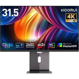شاشة ألعاب كوروي مقاس 32 بوصة S3241XO 4K UHD QD-OLED 3840 × 2160 معدل تحديث 240 هرتز 0.03 مللي ثانية (GtG) وقت استجابة تقنية AMD FreeSync Premium، أسود