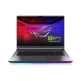 حاسوب محمول للألعاب Asus ROG Strix G18 G815JPR-G91621W بمعالج Intel Core i9 14900HX، ذاكرة 32 جيجابايت، تخزين SSD بسعة 1 تيرابايت، بطاقة رسومات NVIDIA RTX 5070 بسعة 8 جيجابايت، شاشة WQXGA بحجم 18 بوصة، لوحة مفاتيح باللغتين الإنجليزية والعربية، اللون الرما