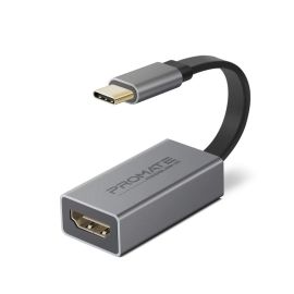 محول بروميت ميديا لينك-إتش 1 من يو إس بي-سي إلى إتش دي إم آي 4K - دقة عالية 4K بتردد 30 هرتز، توصيل وتشغيل، يو إس بي-سي قابل للعكس، صغير الحجم ومتين - رمادي